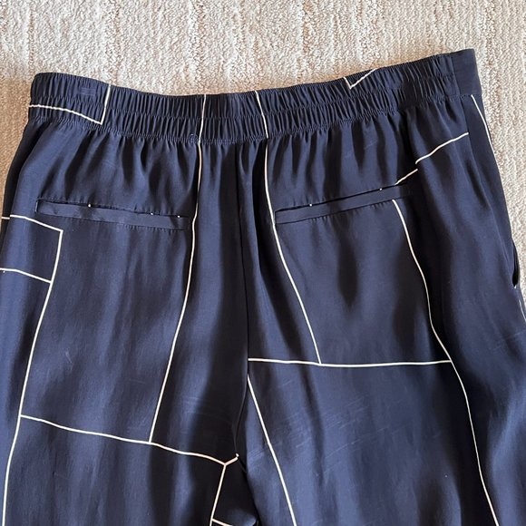 Theory Mitrana Silk Geometric Pants - Trousers - Size 4 - Picture 6 of 13